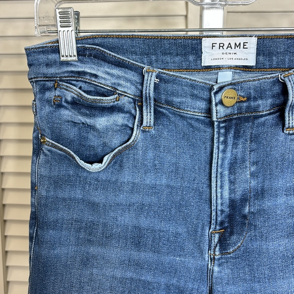 Frame Le High Rise Straight Cropped Stretch Jeans Size 28 - Picture 8 of 16